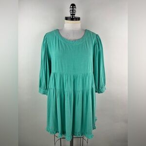 💚 3366. Aqua Mini Tiered Dress